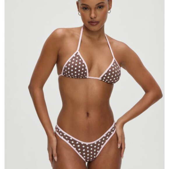 New! Frankies Bikinis Full Moon Bikini Bottom Brown Coco Dot Size S 1639 - Picture 3 of 10